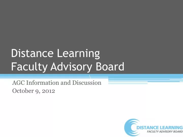 distance learning faculty advisory board