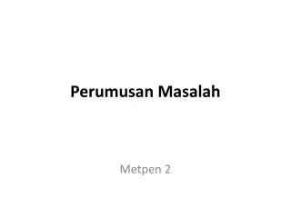 perumusan masalah