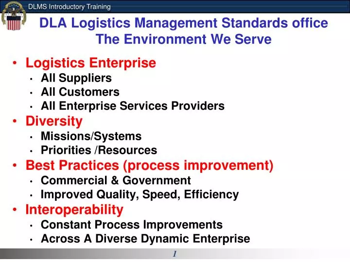 dla logistics management standards office the environment we serve
