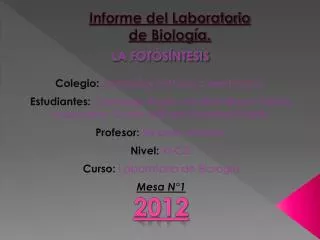 informe del laboratorio de biolog a