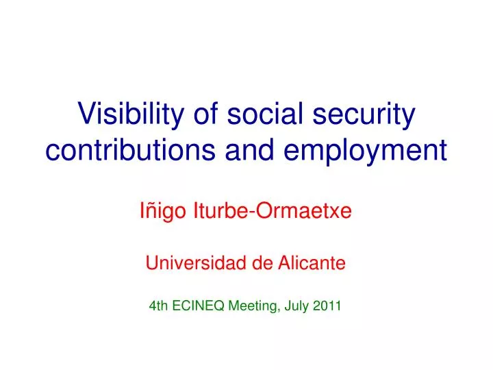 visibility of social security contributions and employment