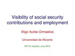 Visibility of social security contributions and employment