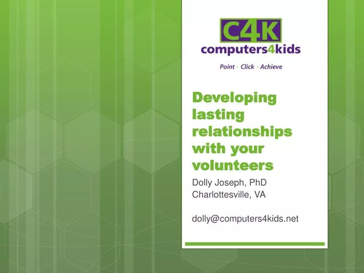 developing lasting relationships with your volunteers