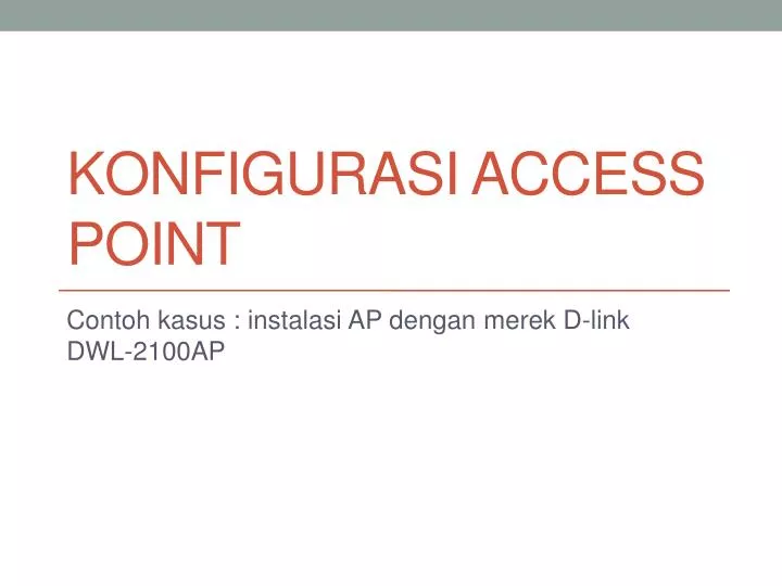 konfigurasi access point