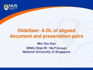 SlideSeer: A DL of aligned document and presentation pairs