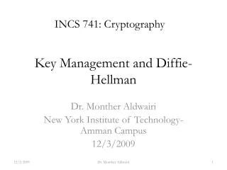 Key Management and Diffie-Hellman