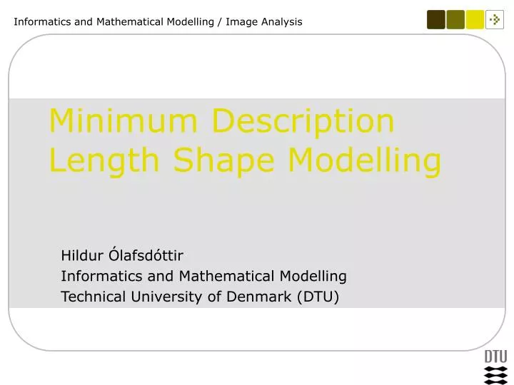 minimum description length shape modelling