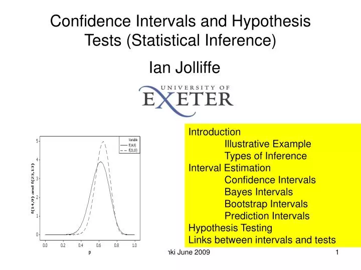 confidence intervals and hypothesis tests statistical inference
