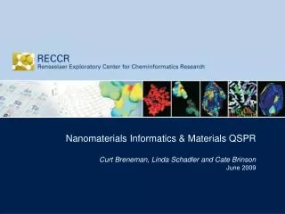 Nanomaterials Informatics &amp; Materials QSPR Curt Breneman, Linda Schadler and Cate Brinson