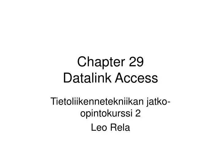 chapter 29 datalink access