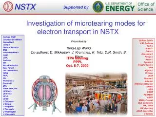 Investigation of microtearing modes for electron transport in NSTX