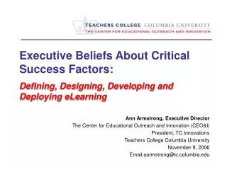 Executive Beliefs About Critical Success Factors: