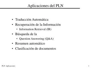 aplicaciones del pln