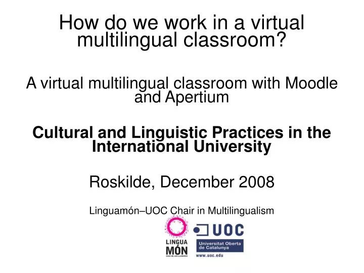 how do we work in a virtual multilingual classroom