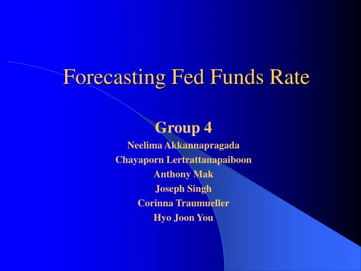 forecasting fed funds rate