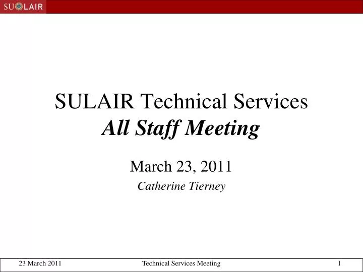 sulair technical services all staff meeting