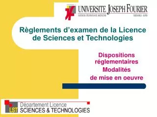 r glements d examen de la licence de sciences et technologies