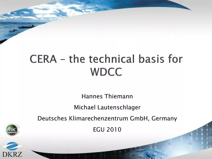 cera the technical basis for wdcc
