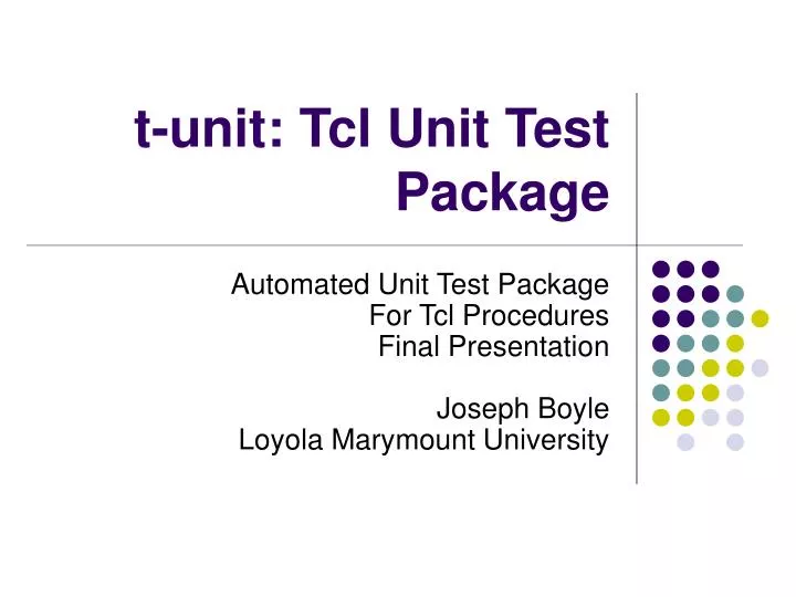 t unit tcl unit test package
