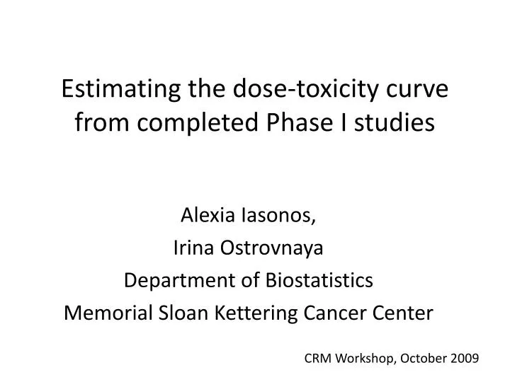 estimating the dose toxicity curve from completed phase i studies