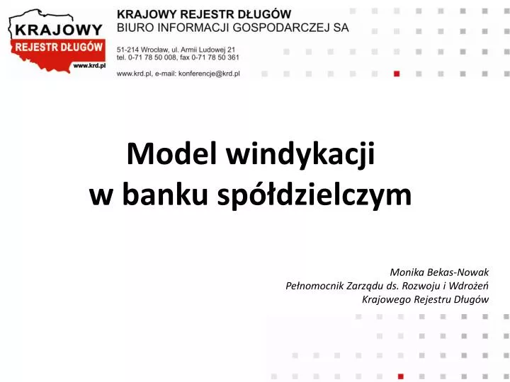 model windykacji w banku sp dzielczym