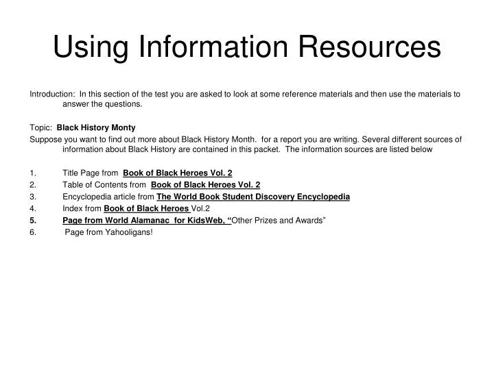 using information resources