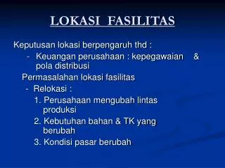 lokasi fasilitas