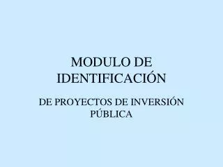 modulo de identificaci n