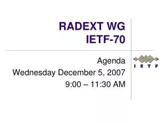 RADEXT WG IETF-70