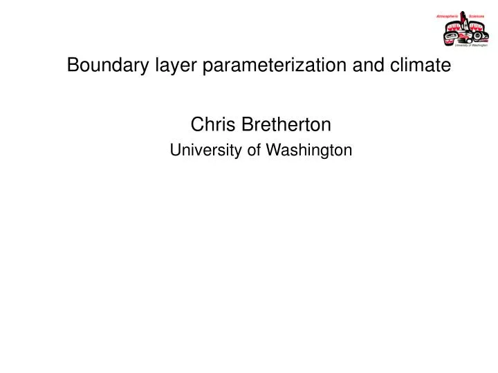 boundary layer parameterization and climate