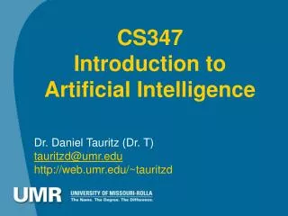 CS347 Introduction to Artificial Intelligence