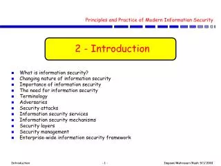 Principles and Practice of Modern Information Security