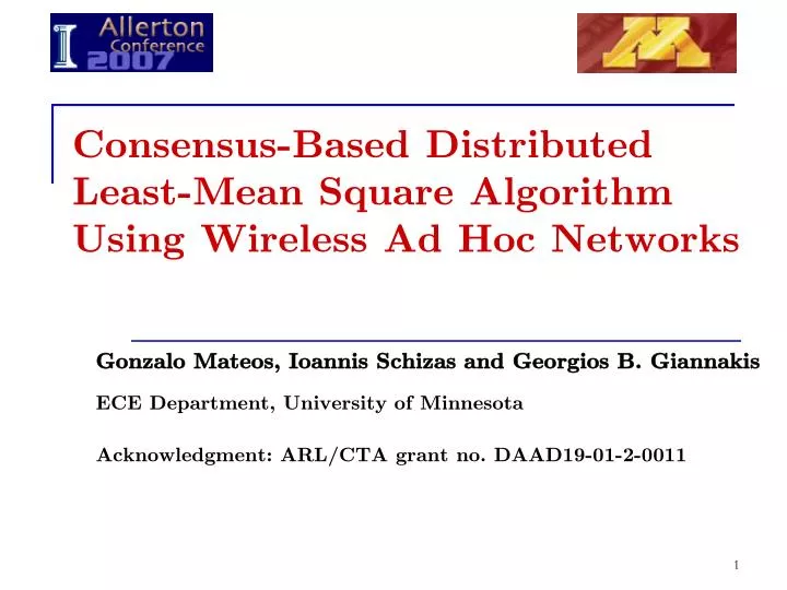 consensus based distributed least mean square algorithm using wireless ad hoc networks