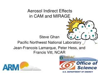 Aerosol Indirect Effects in CAM and MIRAGE