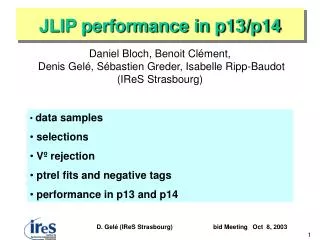 JLIP performance in p13/p14
