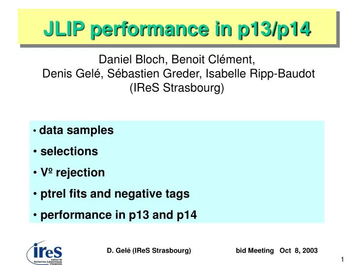 jlip performance in p13 p14