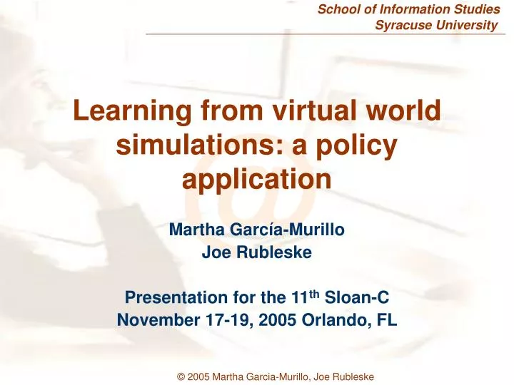 learning from virtual world simulations a policy application