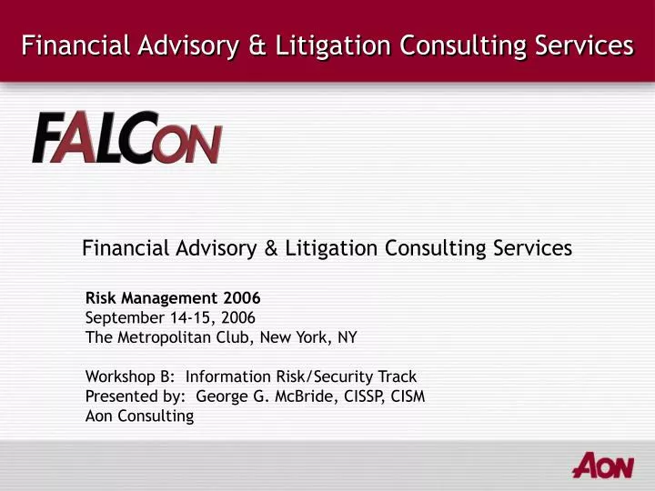 financial advisory litigation consulting services
