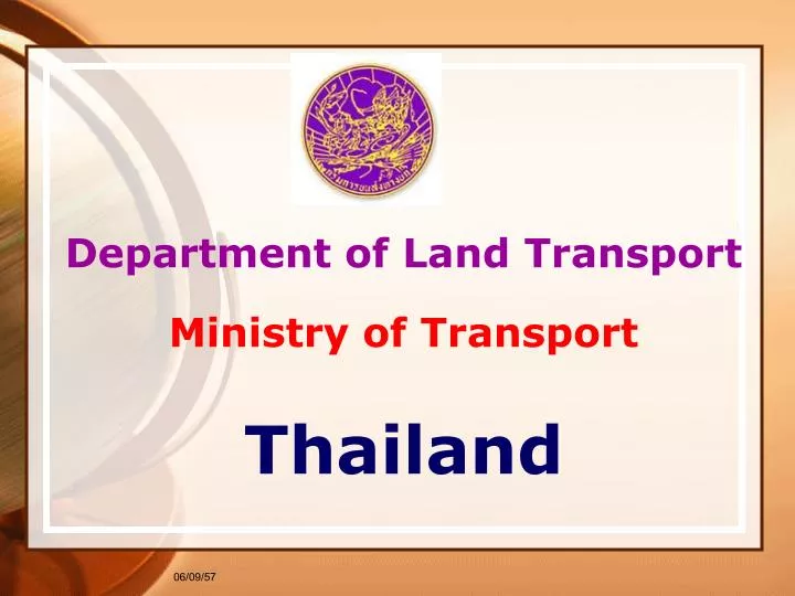 department of land transport ministry of transport thailand