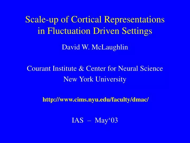 scale up of cortical representations in fluctuation driven settings