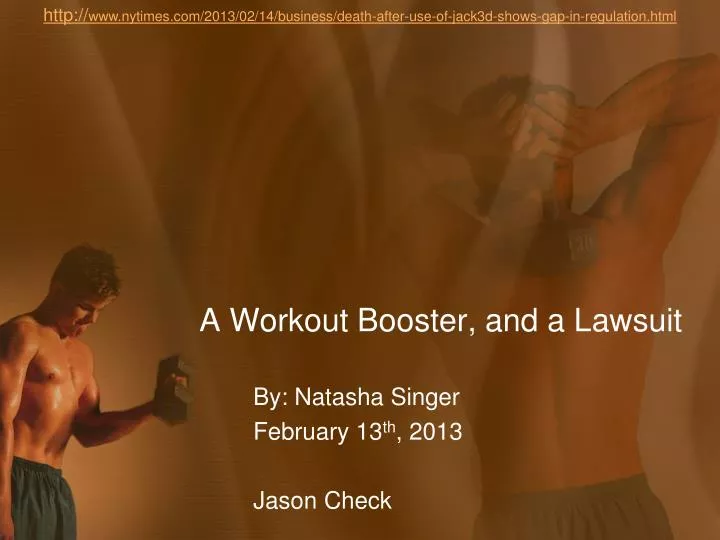 a workout booster and a lawsuit