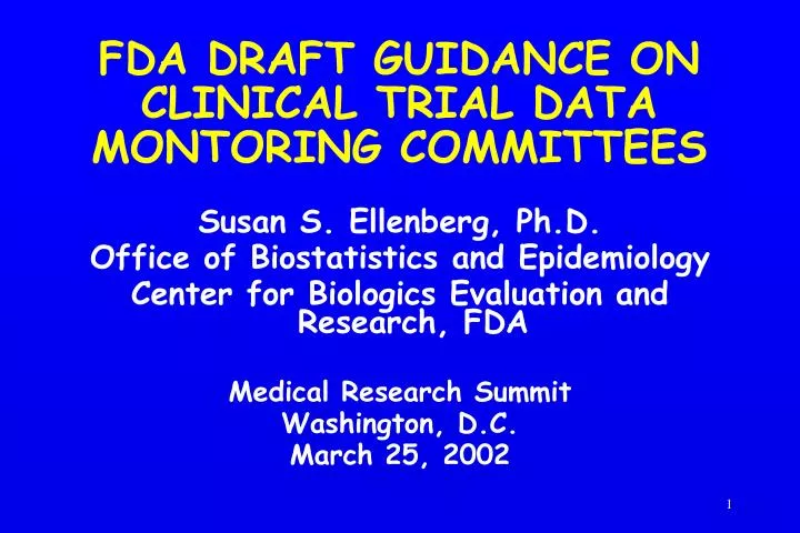 fda draft guidance on clinical trial data montoring committees