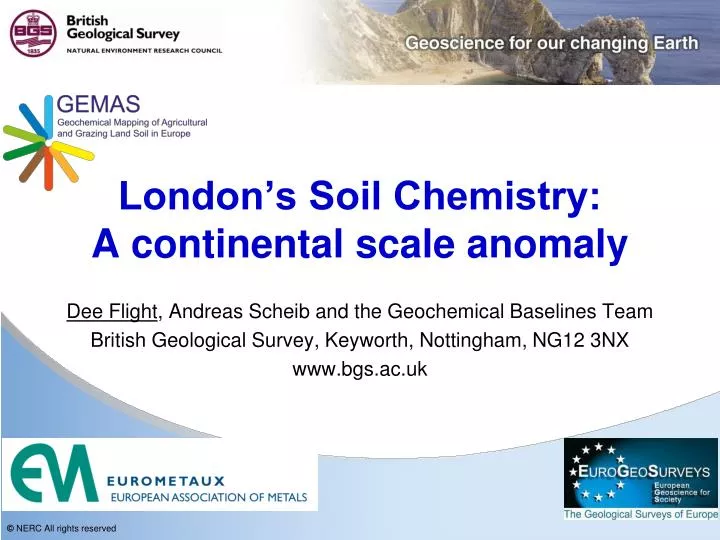 london s soil chemistry a continental scale anomaly