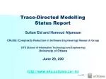Advancements in Trace-Directed Modeling: Research Insights from the CRuiSE Group - slide 1
