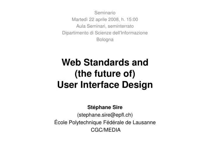 web standards and the future of user interface design
