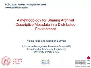 A methodology for Sharing Archival Descriptive Metadata in a Distributed Environment