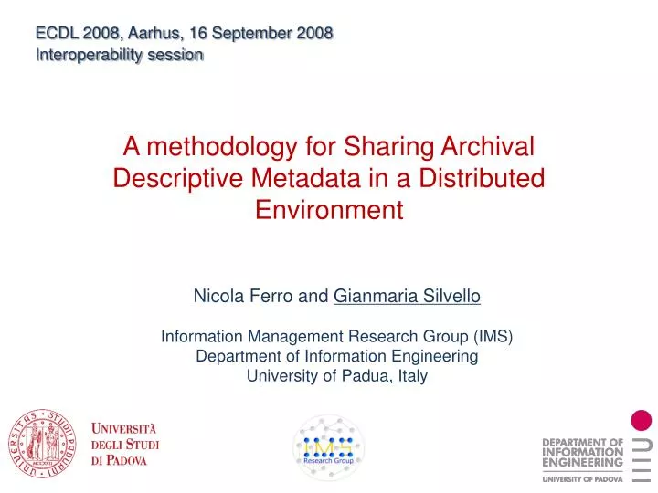 a methodology for sharing archival descriptive metadata in a distributed environment