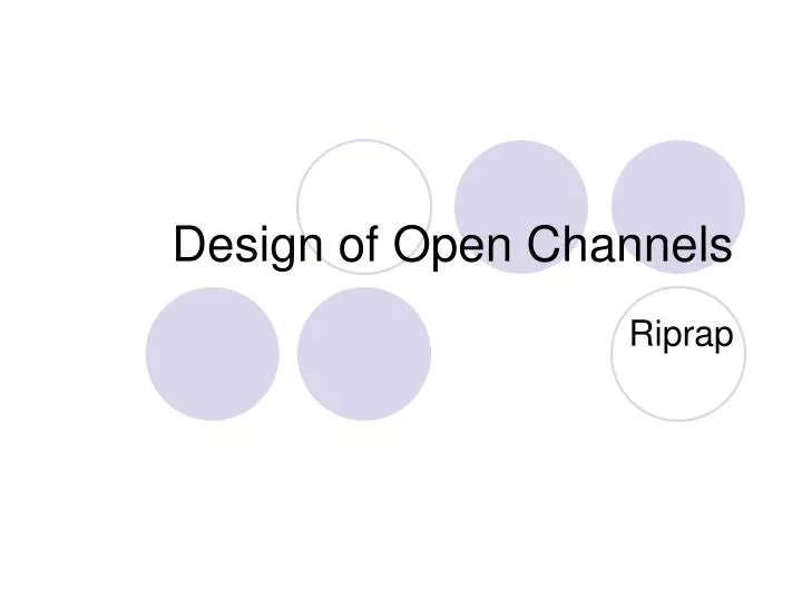 design of open channels