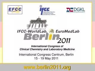 International Congress Centrum, Berlin 15 - 19 May 2011