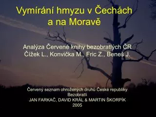 vym r n hmyzu v ech ch a na morav